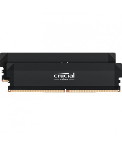 CRUCIAL Mémoire RAM DDR5 PRO - Overclocking Edition - Kit 64GB (2 x 32GO) - 6000 MT/s - CL40 - UDIMM - Noir