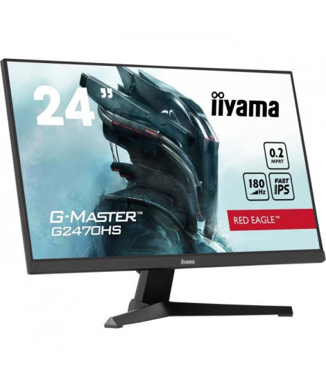 Écran PC - IIYAMA - G2470HS-B1 - 23,8 FHD - Fast IPS - 180Hz - 0,2ms - Noir