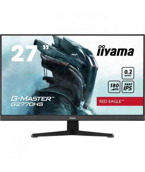 Écran PC - IIYAMA - G2770HS-B1 - 27 FHD - IPS - 180Hz - 0,2ms - HDMI/DP - Haut-parleurs - VESA 100x100 - Noir