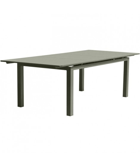 Table de jardin extensible rectangulaire - Kaki - Structure aluminium - 8 a 12 personnes - MIAMI - DCB GARDEN