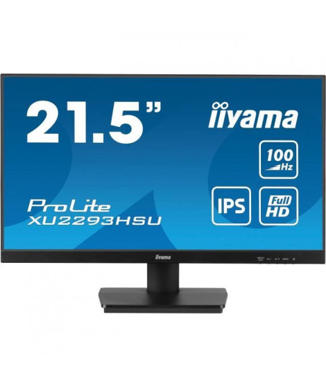 Écran PC - IIYAMA - XU2293HSU-B7 - 21,5 FHD - IPS - 100Hz - 1ms - HDMI/DP - USB HUB - Haut-parleurs - Noir