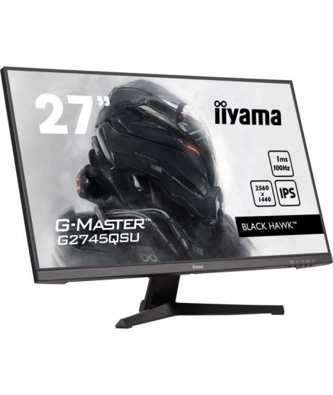 Écran PC - IIYAMA - G2745QSU-B2 - 27 QHD - IPS - 100Hz - 1ms - HDMI/DP/USB HUB - Haut-parleurs - Noir