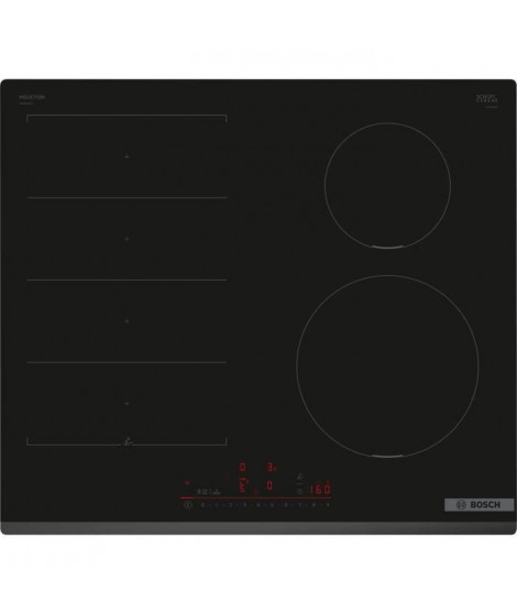 Table de cuisson a induction - BOSCH SERIE 6 PIX631HC1H - 4 foyers - 7400 W - Multitouch+ - Zone flex - Noir