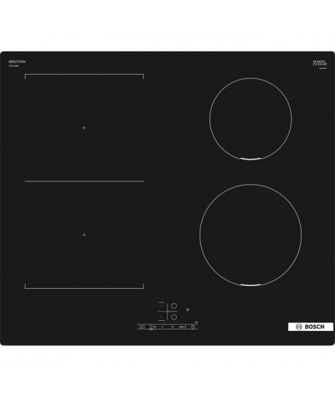 Table de cuisson a induction -BOSCH SER4 - 4 foyers - 6900 W - 59,2 x 52,2 cm - PVS611BB6H - Noir