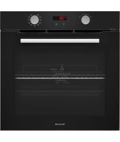 Four multifonction encastrable - Pyrolyse - BRANDT - BXP5521B - Noir - Porte froide - 59,2 x 59,2 x 60,8 cm