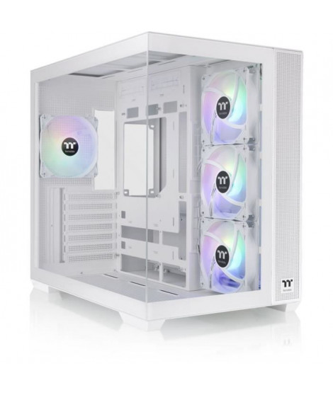 Boîtier PC - THERMALTAKE - View 380 TG ARGB Snow - Moyen tour - ATX - Verre trempé - Blanc