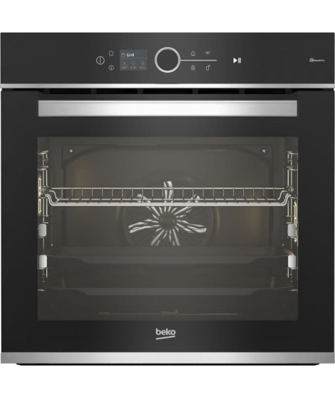 Four encastrable multifonction - Pyrolyse - BEKO - BBIM13500XPSW - Inox / Noir - Porte froide - 59,4 x 56,7 x 59,5 cm