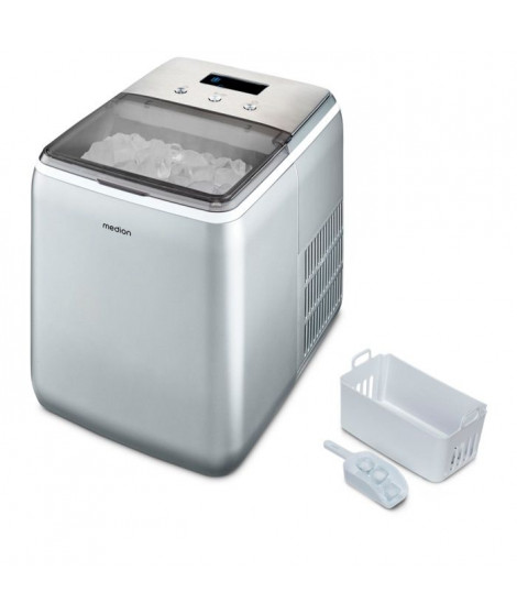 MEDION Machine a glaçons (taille des glaçons petite & grande, réservoir d'eau de 2,6 litres, durée de production courte env. 10