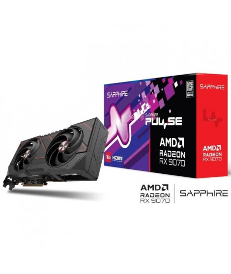 SAPPHIRE - Carte graphique - PULSE AMD RADEON RX 9070 GAMING - 16 GB - Dual HDMI / Dual DP