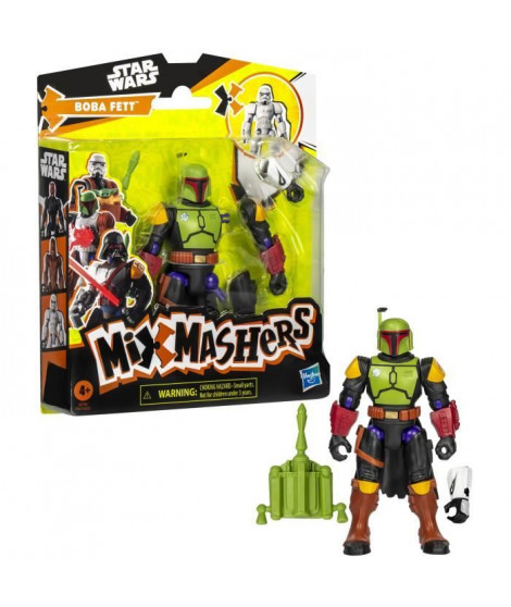 MixMashers Boba Fett, figurine 12 cm personnalisable a mélanger et combiner avec accessoires, Star Wars, des 4 ans