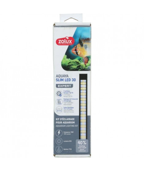 Rampe d'éclairage - Zolux - Slim LED dimmable - Ajustable et adaptable en remplacement d'un tube néon T8 ou T5 - 30 cm