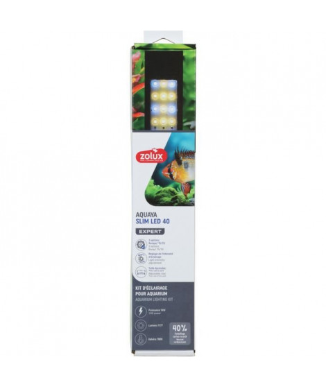 Rampe d'éclairage - Zolux - Slim LED dimmable - Ajustable et adaptable en remplacement d'un tube néon T8 ou T5 - 40 cm