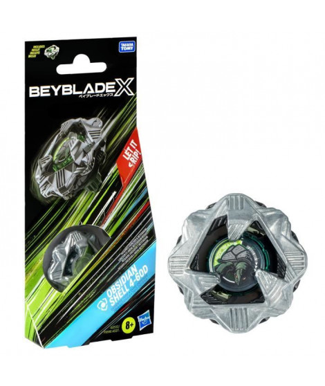 Beyblade X Pack Obsidian Shell 4-60D, toupie de combat de type défense authentiques Takara Tomy, Des 8 ans