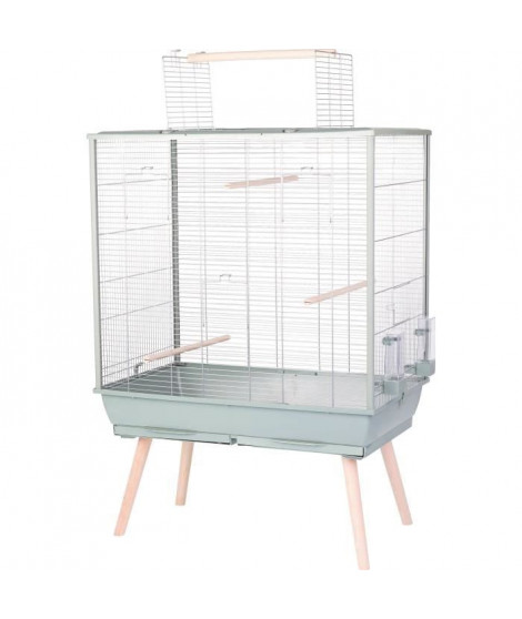 Cage surélevée pour oiseau - Zolux - Néolife - Pour perruche, calopsitte, canari - 81 x 48 x 130 cm - Vert