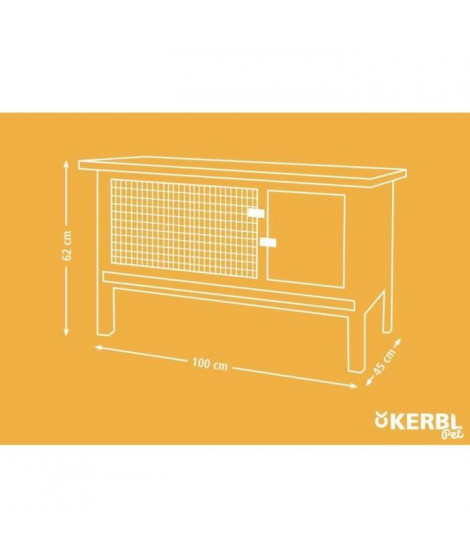 Clapier pour rongeur - KERBL - Fred - 100x45x62 cm
