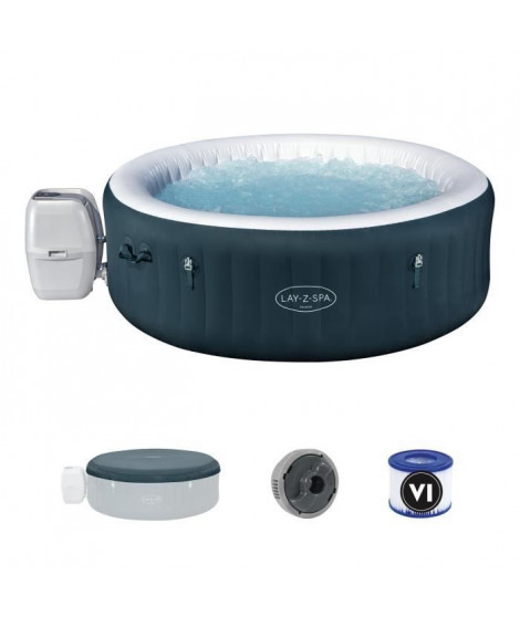 Spa gonflable BESTWAY - Lay-Z-Spa Miami - 140 airjets - 196 x 66 cm - 4 a 6 places - Rond (couverture, cartouche, diffuseur)
