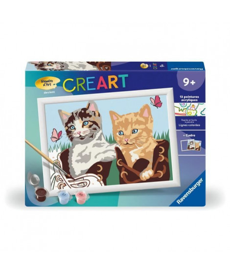 CreArt Kids 18x24cm, Numéro d'Art, Chatons et Chaussures, Kit de peinture par numéros Numéro d'Art, Des 7 ans, 25528, Ravensb…