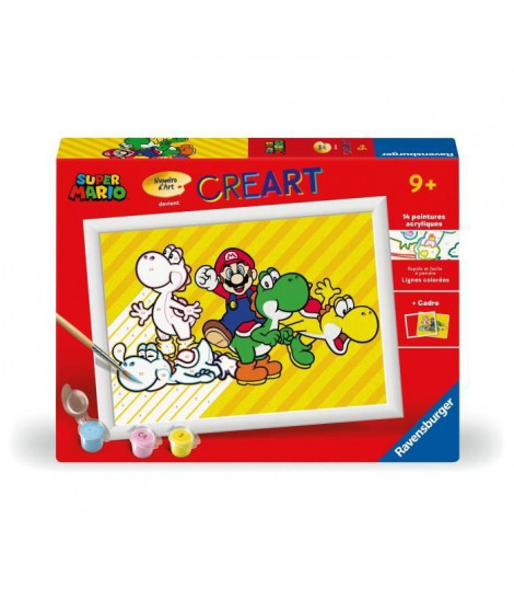 CreArt Kids 18x24cm Super Mario, Kit de peinture par numéros Numéro d'Art, Des 7 ans, 25529, Ravensburger