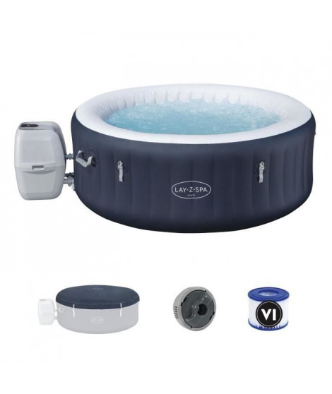 Spa gonflable BESTWAY - Lay-Z-Spa Miami - 120 airjets - 180 x 66 cm - 2 a 4 places - Rond (couverture, cartouche, diffuseur)