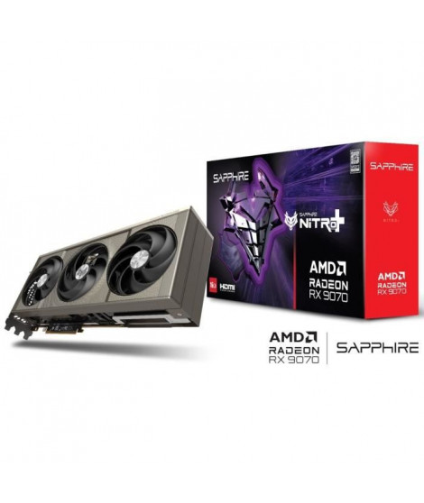 SAPPHIRE - Carte graphique - NITRO+ AMD RADEON RX 9070 GAMING OC - 16 GB - Dual HDMI / Dual DP