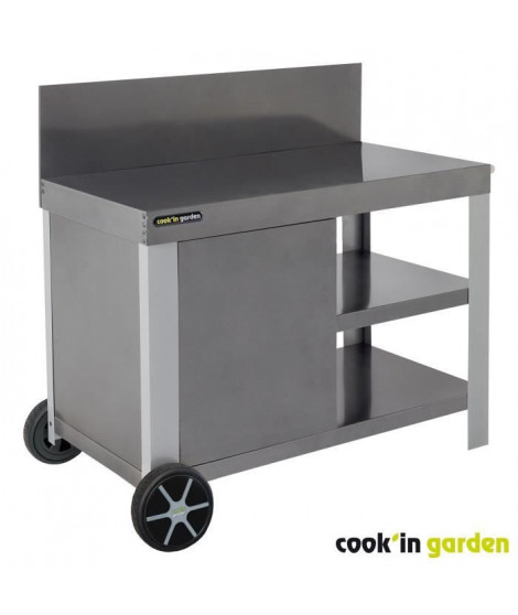 Desserte - COOK'IN GARDEN - Nova 110 - Avec crédence - 100% métal