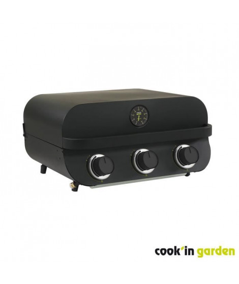 Barbecue a gaz - COOK'IN GARDEN - Flavo 60 - a poser - 3 brûleurs droits en inox - 8,4 kW - Allumage Piezzo