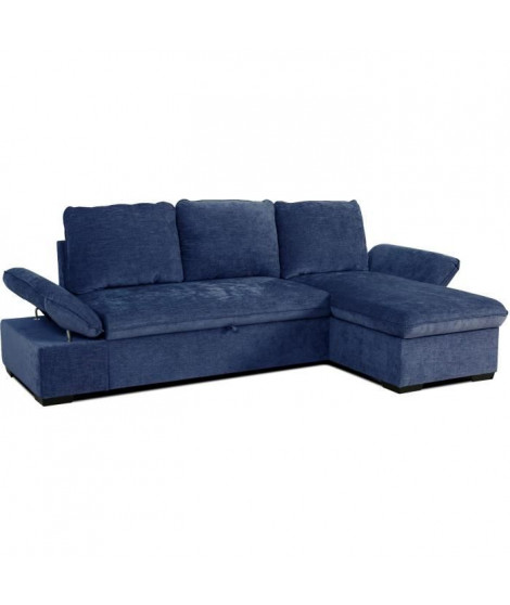 Canapé d'angle réversible - 4 places - CANDY - Tissu Océan - Coffre - 297 x 148 x 85 cm - CASAPY