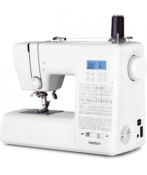 Machine a Coudre Numérique - MEDION - SD 36 - 38W - 270 Points - 700 tr/min - LED - Blanc