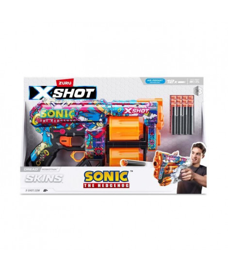 Lanceur de fléchettes - ZURU - X-SHOT Dread SONIC - Canons rotatifs doubles - Capacité 12 fléchettes - Portée 27 m
