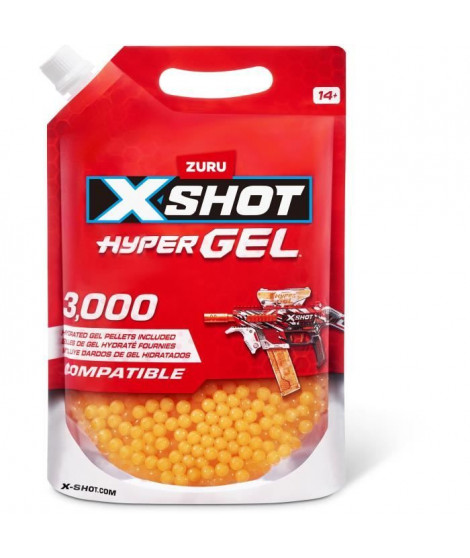 Recharge Hyper Gel - ZURU - X-SHOT Gellet Refill - 3000 pastilles pretes a l'emploi