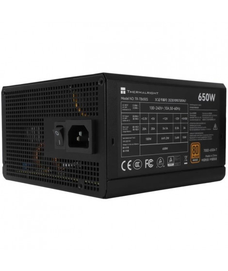 Alimentation PC - THERMALRIGHT - TB650S - 650W - 80+ Bronze - Non modulaire - ATX 3.0 - Noir