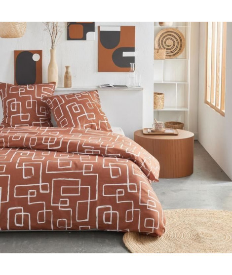 Parure de lit - TODAY Crazy - Imprimé Graphique - 2 personnes - 220 x 240 cm - Orange