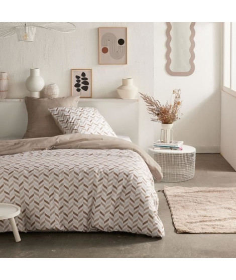 Parure de lit - TODAY Crazy - Imprimé Graphique - 2 personnes - 220 x 240 cm - Beige