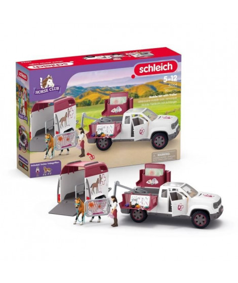Coffret Vétérinaire mobile avec remorque, SCHLEICH 42704 Horse Club