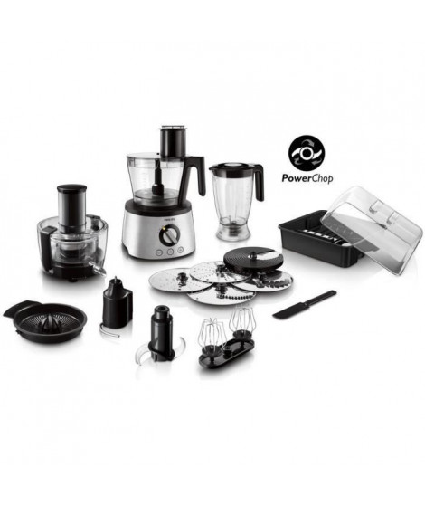 Robot de cuisine 6-en-1 - PHILIPS - HR7778/00 - 1300 W - 3,4 L - Inox