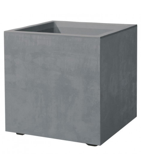 Pot de fleur Cube - DEROMA - Millennium R - Ashgrey - A réserve d'eau - 39 cm