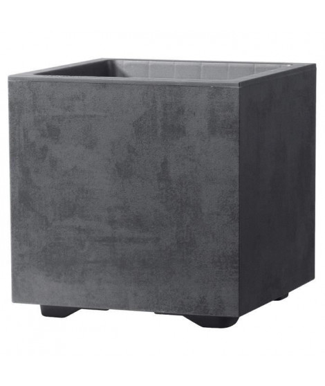 Pot de fleur Cube - DEROMA - Millennium R - Anthracite - A réserve d'eau - 25 cm