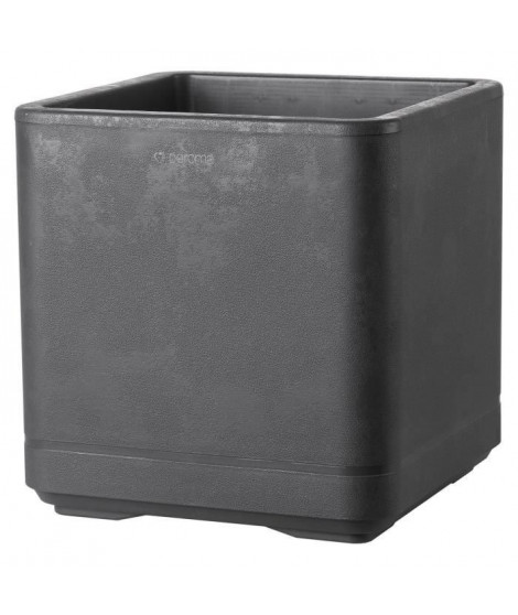 Pot de fleur Cube - DEROMA- Cosmo - Anthracite - A réserve d'eau - Roulettes - 38 cm