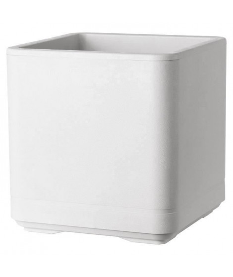 Pot de fleur Cube - DEROMA - Cosmo -  Perle -  A réserve d'eau - Roulettes - 38 cm