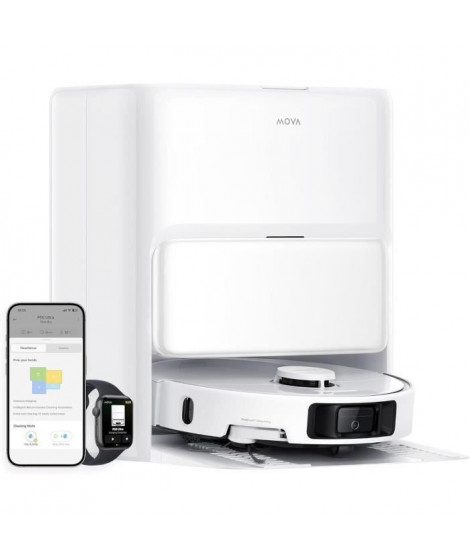 MOVA P50 Ultra - Robot Aspirateur Laveur avec Station - 19 000 Pa - Nettoyage des coins aux bords