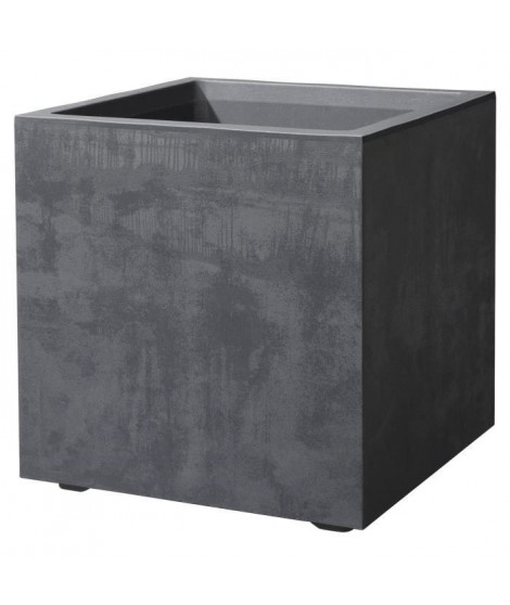 Pot de fleur Cube - DEROMA - Millennium R - Anthracite - A réserve d'eau-  39 cm