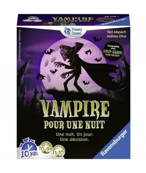 Jeu de rôle - RAVENSBURGER - Vampire pour une nuit - 10 ans - 30 min - Noir