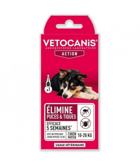 VETOCANIS Pipette Spot-on Fipronil - Pour chien moyen
