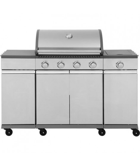 Barbecue a gaz - COOKING BOX - BRISBANE - Cuisine inox - 142 X 57 X 112 cm - Gris