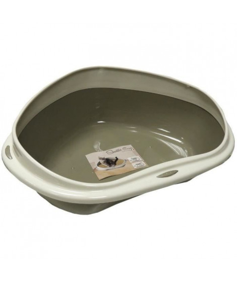 Bac a litiere - AIMÉ - Bac d'angle 58x48x20.5cm
