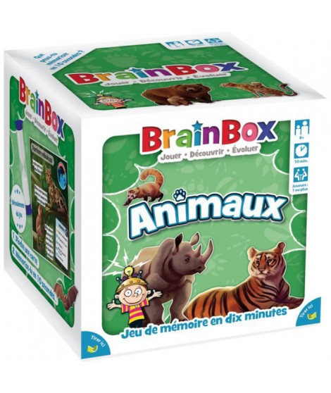 Jeu de société - BrainBox - Animaux - Jeu d'observation et de mémoire - 1 joueur ou plus - 8 ans et +