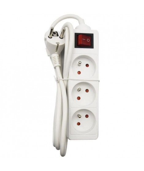 Bloc ménager - GAO - 3 prises 2P+T - Avec interrupteur, conforme NF