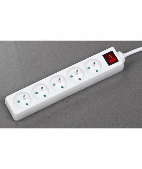 Bloc ménager - GAO - 5 prises - Avec interrupteur, câble 1,4m, protection enfants