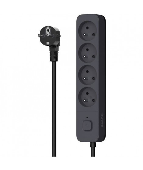 Multiprise - QUARX - 4 prises - Avec 3 ports USB, câble 1,5m