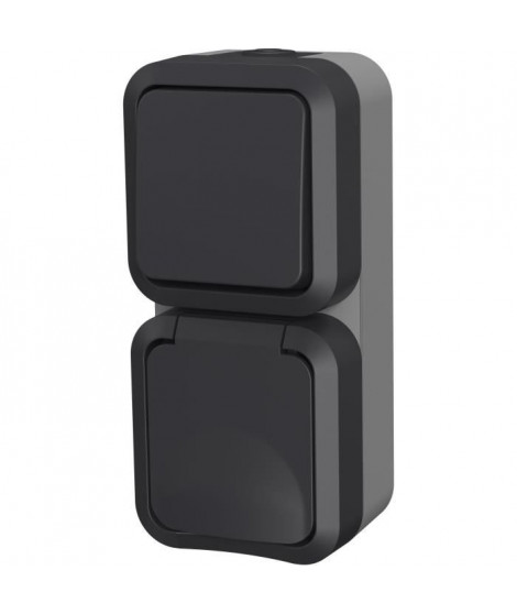 Double va et vient + Prise verticale - QUARX - Aqua Pro - Extérieure, verticale, IP55, 250V, 16A